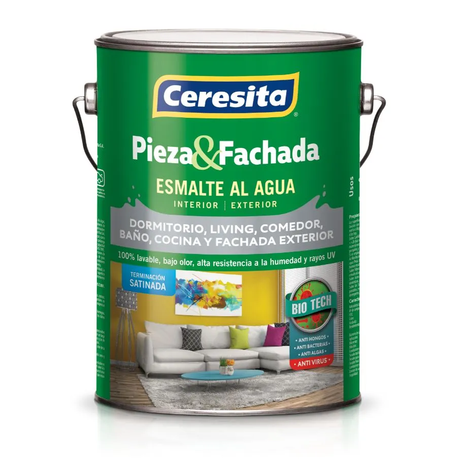 Esmalte al Agua Pieza y Fachada Blanco Gl Ceresita
