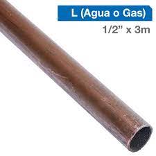 Cañeria Cobre L 1/2 x 3m Gas