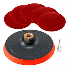 Set Lijas Velcro + Plato 115mm 7Pcs
