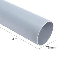 Tubo Sanitario Gris 75mm x 3mts