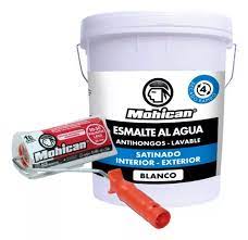 Esmalte Agua Blanco 4Gl + Rodillo Mohican