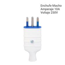 Enchufe Macho Volante 2P+T 10A Blanco Gewiss