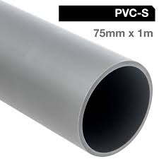 Tubo Sanitario Gris 75mm x 1mts