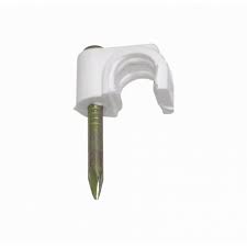 Grapa P/Cable Coaxial 8mm Blanca 1Un