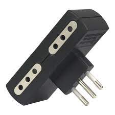 Adaptador Cuádruple Plano 2P+T 10A Negro Lexo