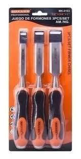 Juego Formones 3pcs 1/2"-3/4"-1" Makawa