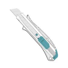 Cuchillo Cartonero Aluminio 18x100mm Pulsador Total