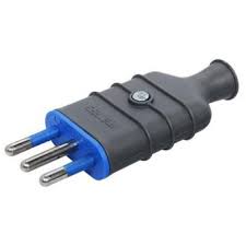 [17361-7] Enchufe Macho Volante 2P+T 10A Negro Gewiss