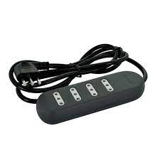 [7600201] Alargador Multiple 4 Tomas 3Mts Negro Lexo