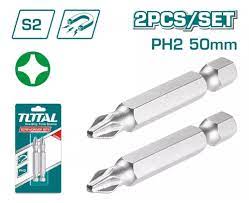 [tac16ph224] Set Puntas Cruz PH2 50mm 2Pcs Total