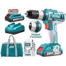 [TDLI2002] Taladro Atornillador Inal 20V 10mm C/Led + Accesorios Total