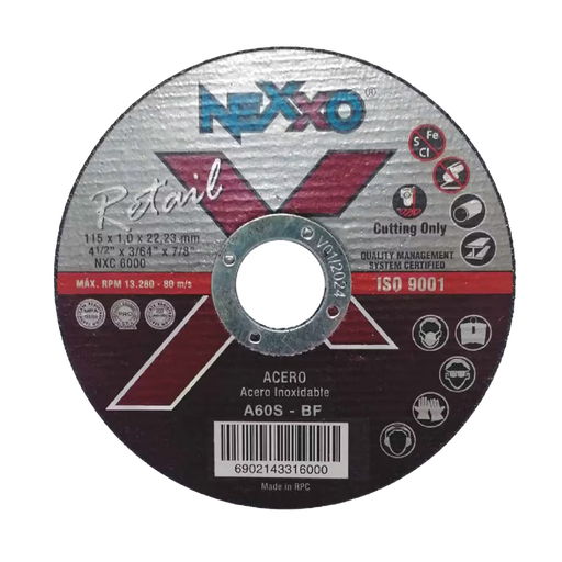 [20206025] Disco de Corte Fino (4-1/2") 1mm Nexxo